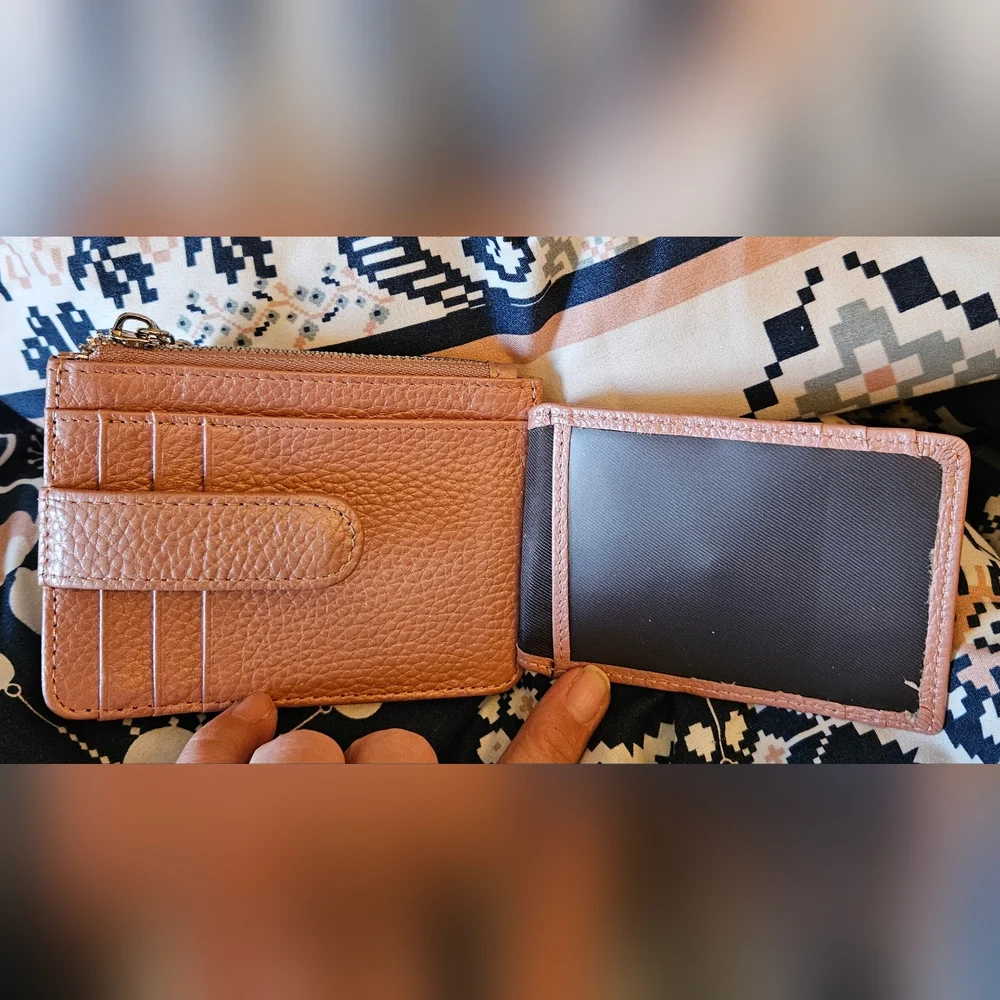 Textured Pink Card Holder Wallet - Picture 4 of 5